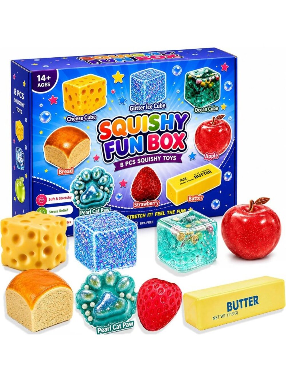 8PCS Mystery Squishy Box Set - Creative Slow Rise Stress Relief Toys & Party